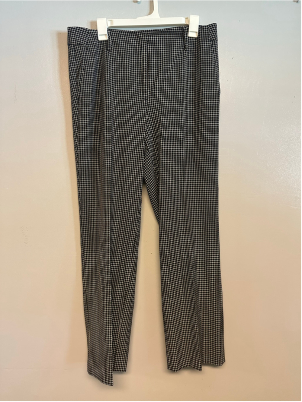 Talbots Southampton Straight Leg Pants Women’s Size 12 Black White Check
